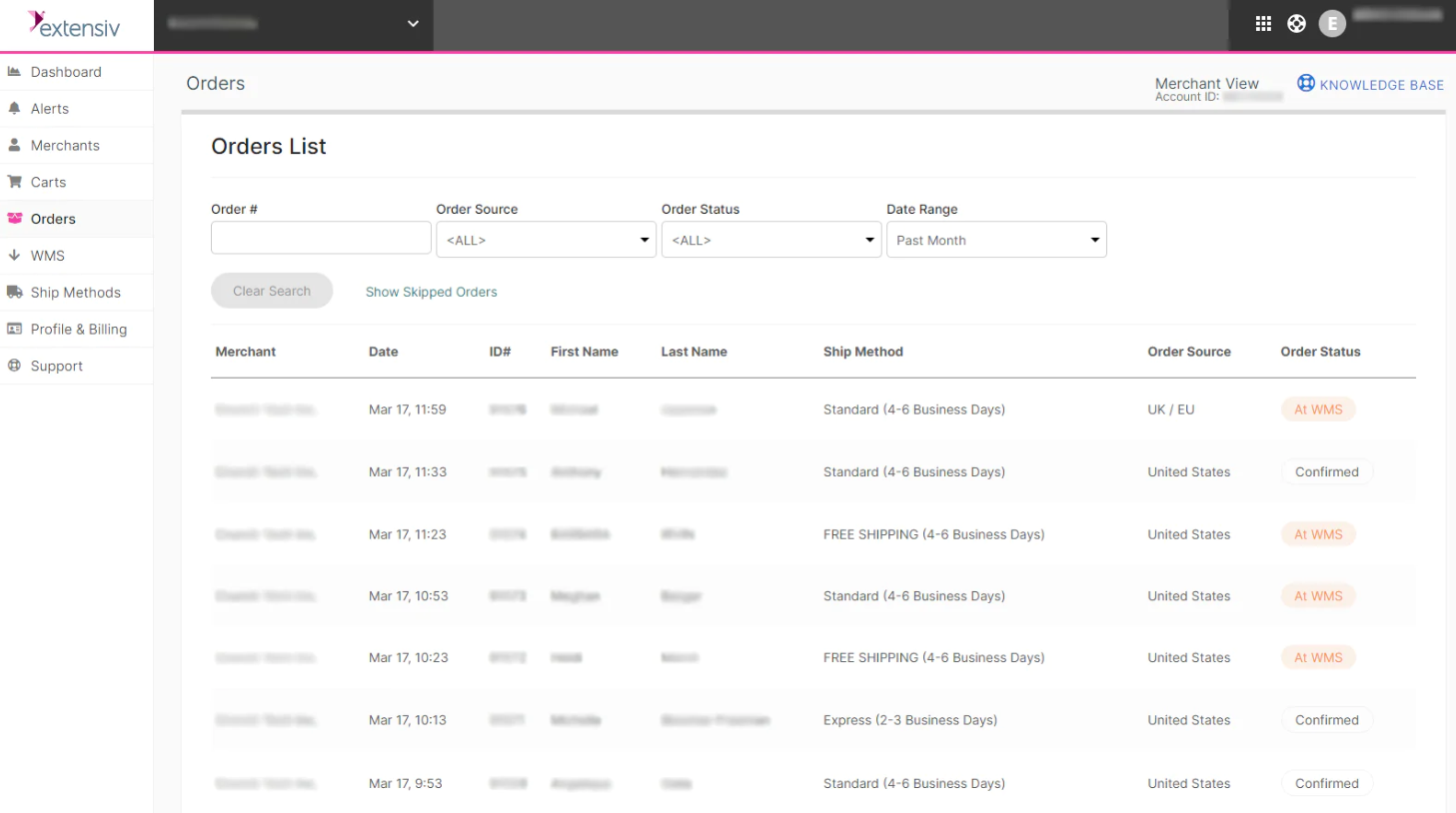 screenshot of Extensiv Integration Manager